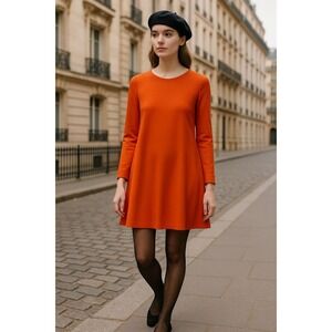 Maje Burnt Orange Mini Dress Size‎ S Minimalist Cocktail Pariasian Chic